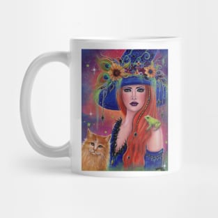 Halloween witch with frog by Renee Lavoie Mug